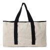 VINGA Volonne AWARE™ recycled canvas beach bag off white-black | No Branding | not available | not available | not available