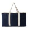 VINGA Volonne AWARE™ recycled canvas beach bag blue-off white | No Branding | not available | not available | not available