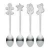 Set of 4 Christmas tea spoon matt silver | No Branding | not available | not available