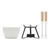 Ceramic fondue set 240 ml white | No Branding | not available | not available