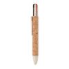 Cork 4-colour ink ball pen beige | No Branding | not available | not available