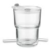 Glass tumbler with straw 400ml transparent | No Branding | not available | not available