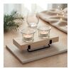 Tea light holder set with stand wood