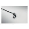 3-in-1 charging cable keyring black