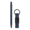 Ball pen & PU Keyring set blue