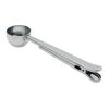 Coffee scoop with bag clip silver