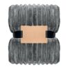 RPET fleece striped blanket grey