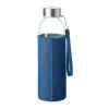 Glass bottle in denim look pouch 500 ml blue | No Branding | not available | not available | not available