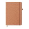A5 recycled notebook 80 lined with pen holder brown | No Branding | not available | not available