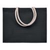 Jute bag with cotton handle black