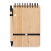 A6 bamboo notepad with pen black | No Branding | not available | not available