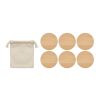Set of 6 bamboo coasters wood | No Branding | not available | not available | not available