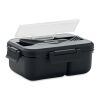 Lunch box with cutlery in PP black | No Branding | not available | not available | not available