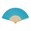 Manual hand fan in bamboo turquoise