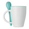 Bicolour mug with spoon 250 ml blue | No Branding | not available | not available