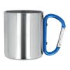 Metal mug and carabiner handle 220 ml blue | No Branding | not available | not available | not available