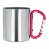 Metal mug and carabiner handle 220 ml red | No Branding | not available | not available | not available