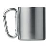 Metal mug and carabiner handle 220 ml matt silver | No Branding | not available | not available | not available