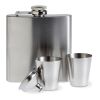 Slim hip flask w 2 cups set matt silver | No Branding | not available | not available | not available