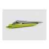 Prodir QS01 push ballpoint pen Soft Touch with metal clip yellow-silver | Without Branding | Black