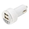 Plastic car power adapter with two USB ports cobalt blue | No Branding | not available | not available