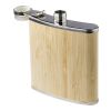 Stainless steel and bamboo hip flask Hayden brown | No Branding | not available | not available
