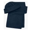 Beanie and scarf Russo, Polyester fleece (200 gr/m²) blue | No Branding | not available | not available