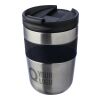 Stainless steel double-walled drinking mug 300 ml Keith black/silver | No Branding | not available | not available