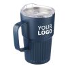 Recycled stainless steel double-walled travel mug (450 ml) Calo green | No Branding | not available | not available
