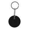 Recycled stainless steel round keychain Risa black | No Branding
