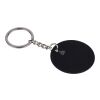 Recycled stainless steel round keychain Risa black | No Branding | not available | not available