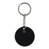 Recycled stainless steel soccer ball keychain Ciro black | No Branding