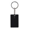 Recycled stainless steel rectangular keychain Jax black | No Branding