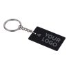 Recycled stainless steel rectangular keychain Jax black | No Branding | not available | not available