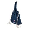 Recycled denim drawstring bag Dex blue | No Branding
