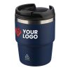 Recycled stainless steel double-walled mug (175 ml) Oli black | No Branding
