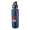 Recycled stainless steel double-walled bottle (600 ml) Mace black | No Branding