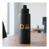 Stainless steel double-walled drinking bottle 1000 ml Nathaniel black | No Branding | not available | not available