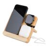 Wireless charger Tribu | Recycled bamboo | 3-in-1 brown