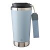 Recycled stainless steel double-walled drinking mug 500 ml Kayla beige