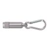 Aluminium mini torch with carabiner Tracy silver