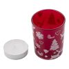 Glass candle holder with Christmas decorations Kirsten white | No Branding