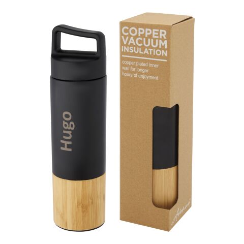 Torne 540 ml copper vacuum insulated stainless steel bottle with bamboo outer wall Standard | Solid black | No Branding | not available | not available