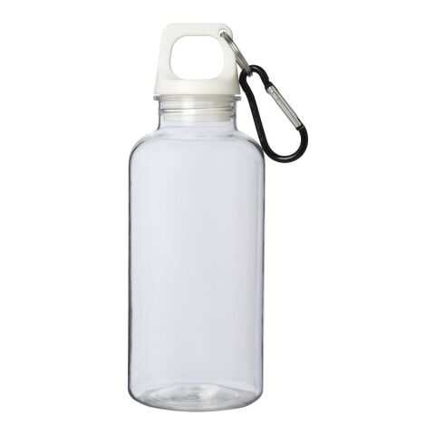Oregon 400 ml RCS certified recycled plastic water bottle with carabiner White | No Branding | not available | not available
