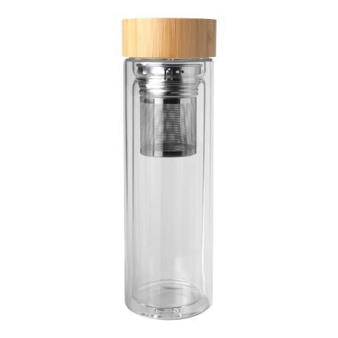 Bailey 400 ml borsilicate glass infuser bottle with bamboo lid Standard | white | Not applicable | No Branding | not available | not available