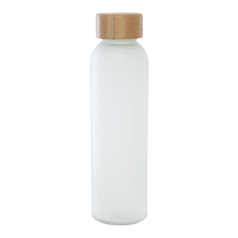 Lume 500 ml matte soda lime glass bottle with bamboo lid   Standard | white | No Branding | not available | not available