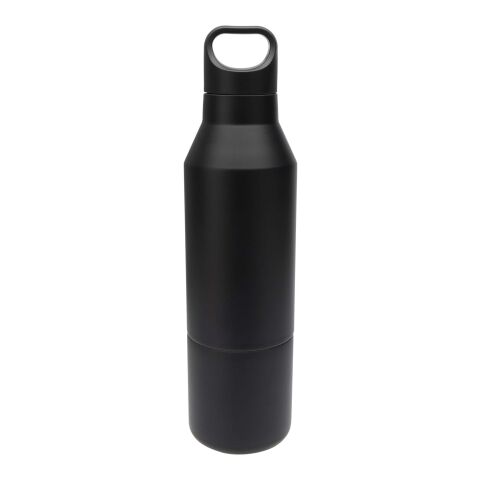 Odessy 600 ml RCS certified recycled stainless steel insulated bottle with 300 ml cup Standard | Solid black | not available | No Branding | not available | not available