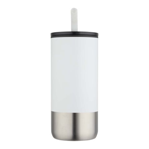 Grayson 480 ml RCS recycled insulated tumbler with straw Standard | White | No Branding | not available | not available