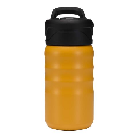 Knox 350 ml RCS recycled double wall stainless steel sport bottle with flip straw Yellow