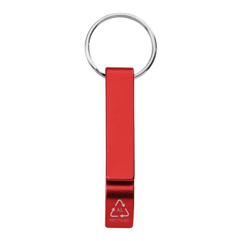 Tao recycled aluminium keychain with bottle opener Standard | Red | No Branding | not available | not available
